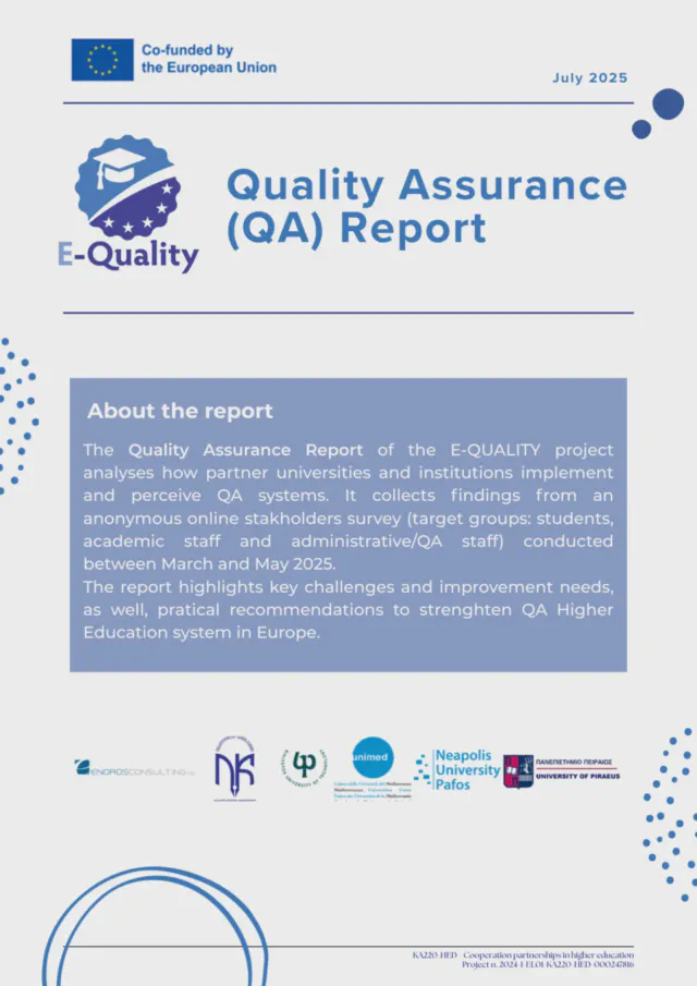 E-QUALITY publishes two key WP3 reports to strengthen Quality Assurance in Higher Education